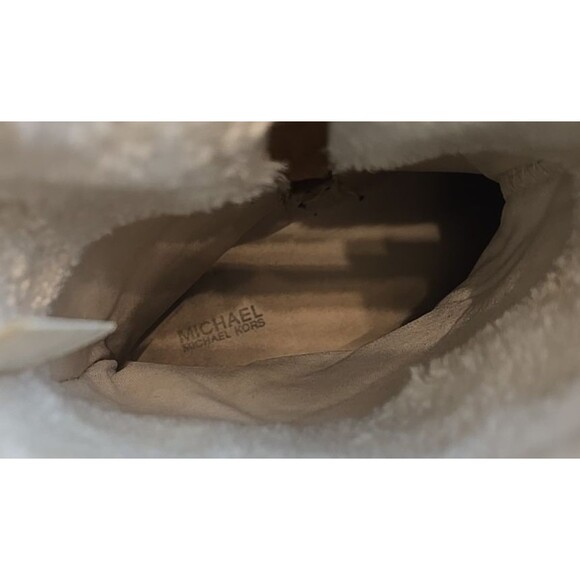 Michael Kors Faux Fur Faux Suede Boots Womens 5 Brown Designer Winter Y2K Cozy - Picture 7 of 8